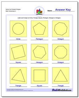 Name the Rotated Shapes Worksheet