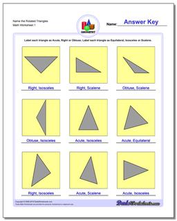 Name the Rotated Triangles Basic Geometry Worksheet
