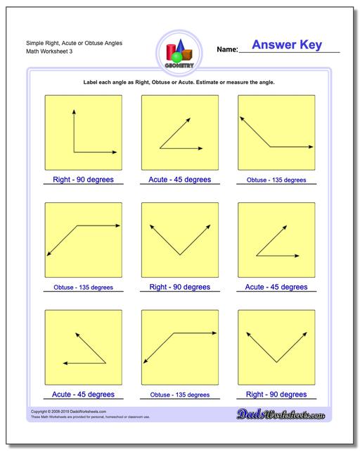 Basic Geometry: Angles, Right, Obtuse, Acute