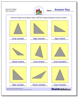 Name the Triangles Basic Geometry Worksheet