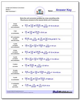 Customary and Metric Length Distance Conversion Worksheet Mixed 2