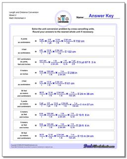Length and Distance Conversion Worksheet Mixed 2