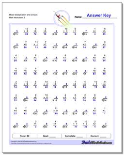 Mixed Multiplication Worksheet and Division Worksheet