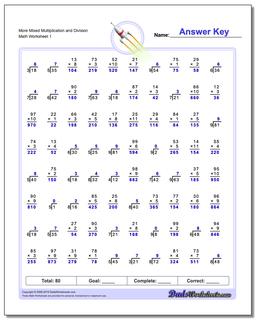 Division Worksheet More Mixed Multiplication and