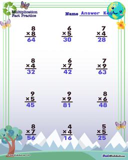 Earth Day Multiplication Worksheet