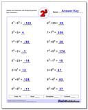 Exponents Worksheets: Mixed Addition And Subtraction with Exponents