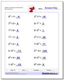 Exponents Worksheets: Mixed Addition And Subtraction With Exponents