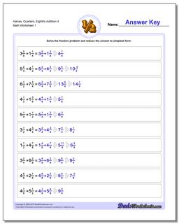 Halves, Quarters, Eighths Addition Worksheet 4 Adding Fraction Worksheets