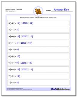 Addition Worksheet for Mixed Fraction Worksheets 2 /worksheets/fraction-addition.html