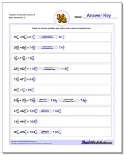 Addition Worksheet for Mixed Fraction Worksheets 4 /worksheets/fraction-addition.html