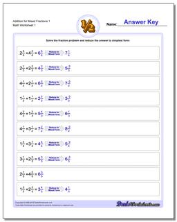 Adding Fraction Worksheets Addition Worksheet for Mixed 1