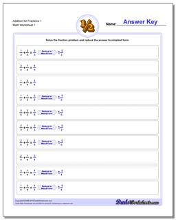 Adding Fraction Worksheets Addition Worksheet for 1 