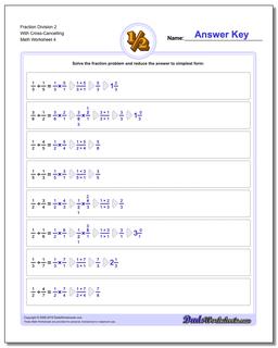 Fraction Worksheet Division Worksheet 2 With Cross-Cancelling