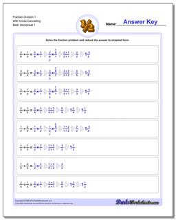 Fraction Worksheet Division Worksheet with Cross Cancelling