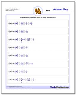Simple Fraction Worksheet Division Worksheet 1 Dividing Fractions