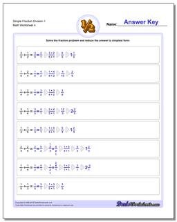 Simple Fraction Worksheet Division Worksheet 1