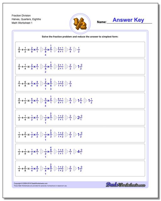 dividing fractions simple fraction division