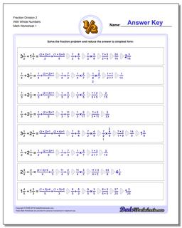 Fraction Worksheet Division Worksheet 2 With Whole Numbers Dividing Fractions