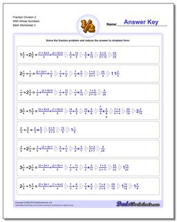 Fraction Worksheet Division Worksheet 2 With Whole Numbers