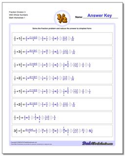 Fraction Worksheet Division Worksheet 3 With Whole Numbers Dividing Fractions