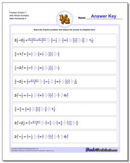 Fraction Worksheet Division Worksheet 1 With Whole Numbers