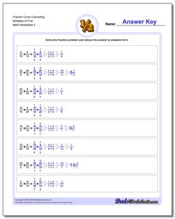 Fraction Worksheet Cross Cancelling Multiples of Five /worksheets/fraction-multiplication.html