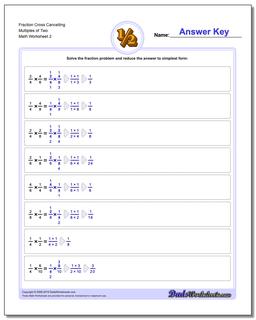 Fraction Worksheet Cross Cancelling Multiples of Two /worksheets/fraction-multiplication.html