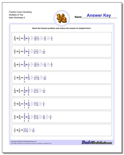 Fraction Multiplication Cross Cancelling Workouts