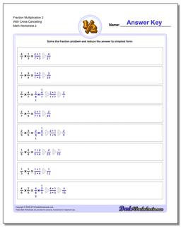 Fraction Worksheet Multiplication Worksheet 2 With Cross-Cancelling /worksheets/fraction-multiplication.html