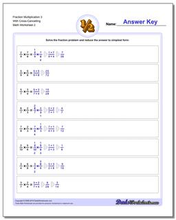 Fraction Worksheet Multiplication Worksheet 3 With Cross-Cancelling /worksheets/fraction-multiplication.html