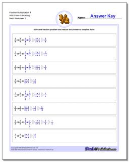 Fraction Worksheet Multiplication Worksheet 4 With Cross-Cancelling /worksheets/fraction-multiplication.html
