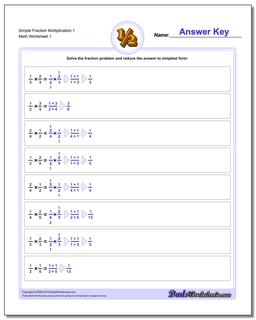Fraction Worksheet Multiplication Worksheet Simple