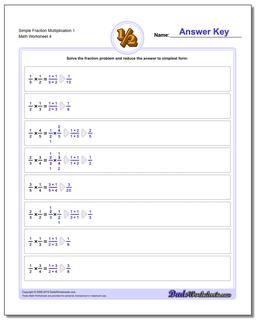 Simple Fraction Worksheet Multiplication Worksheet 1