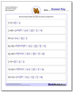 Fraction Worksheet Multiplication Worksheet 2 With Whole Numbers Multiplying Fractions