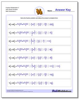 Fraction Worksheet Multiplication Worksheet 4 With Whole Numbers /worksheets/fraction-multiplication.html