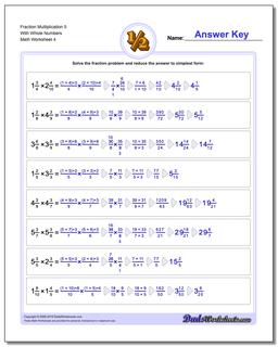 Fraction Worksheet Multiplication Worksheet 5 With Whole Numbers