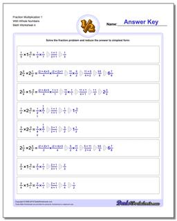 Fraction Worksheet Multiplication Worksheet 1 With Whole Numbers