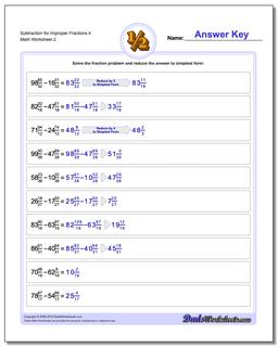 Subtraction Worksheet for Improper Fraction Worksheets 4 /worksheets/fraction-subtraction.html