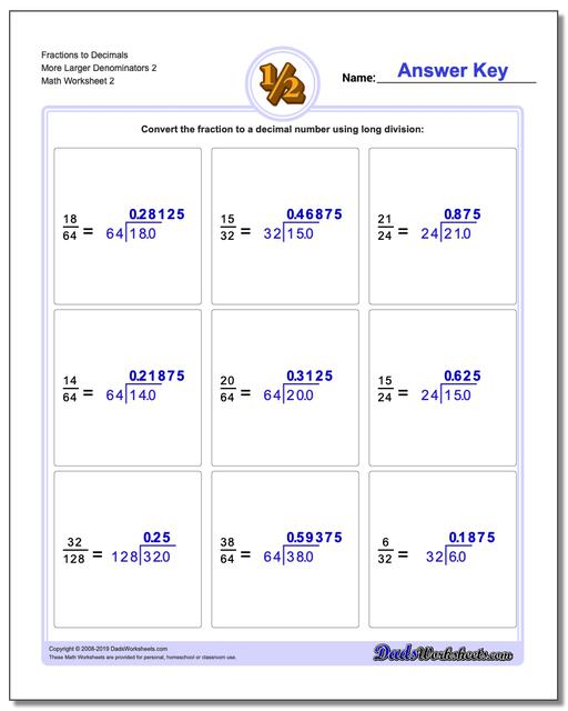 fractions as decimals fraction to decimals by division