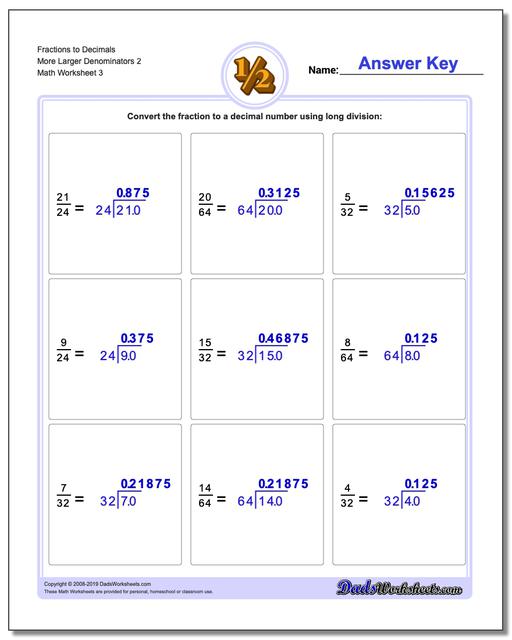 fractions as decimals fraction to decimals by division