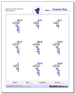 Division Worksheet by Ten, With Remainders /worksheets/long-division.html