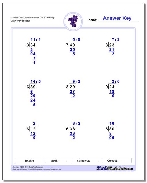 long division worksheets division with remainders