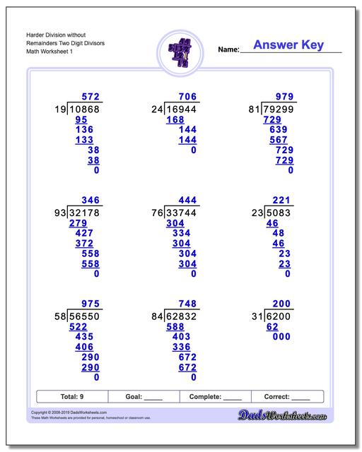 long division worksheets division with multi digit divisors