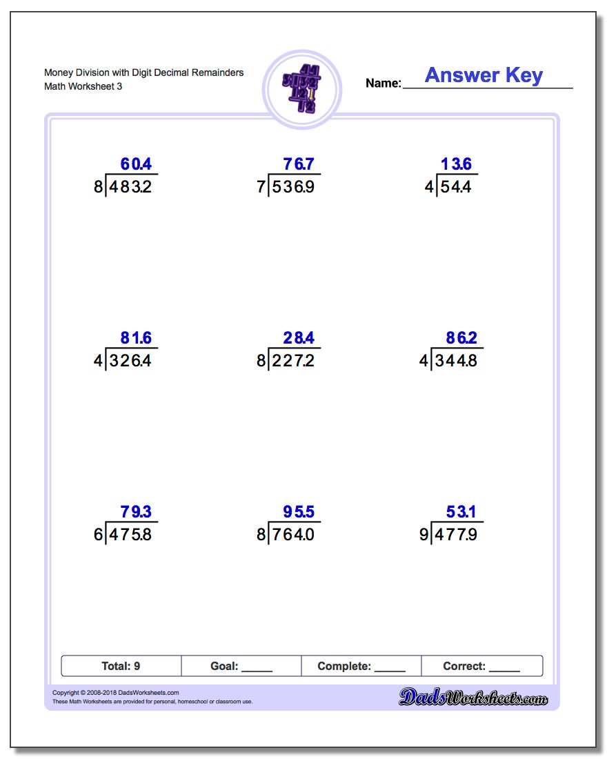 division with decimal results