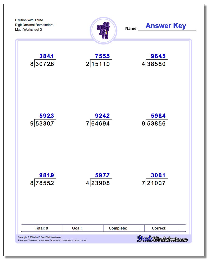 Division with Decimal Results