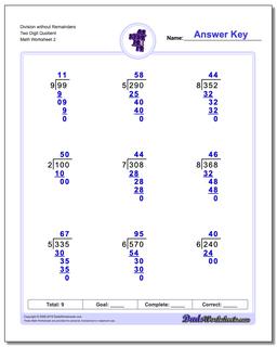 Division Worksheet without Remainders Two Digit Quotient /worksheets/long-division.html