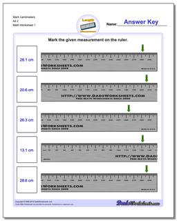 Mark Centimeters All 2 Metric Measurement Worksheet