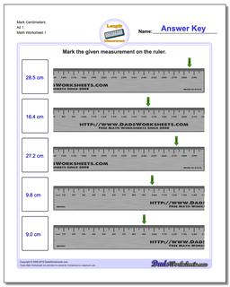 Mark Centimeters All 1 Metric Measurement Worksheet