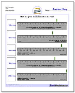 Mark Millimeters All 1 Metric Measurement Worksheet