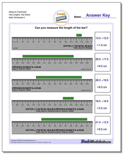 Metric Measurement: Measure Centimeters from Wholes and Half Centimeters